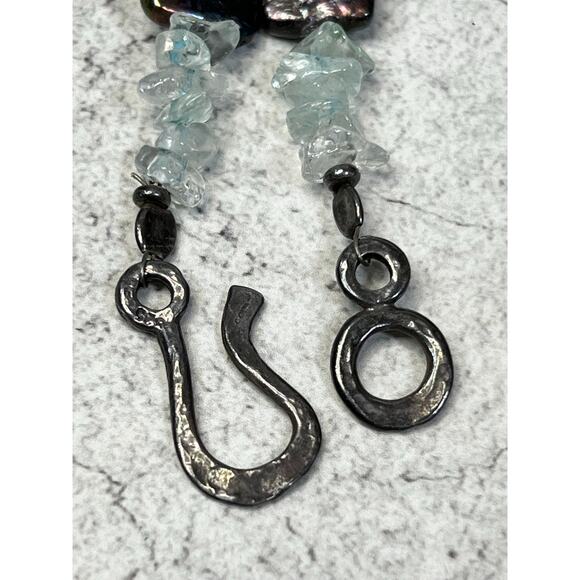 925 Starborn sterling pearl and quartz necklace silversmith artisan OOAK stone - Picture 8 of 11